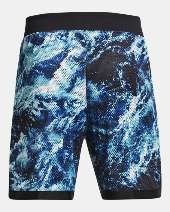 Men's Curry x Bruce Lee Lunar New Year 'Be Water' Mesh Shorts in Blue image number 5